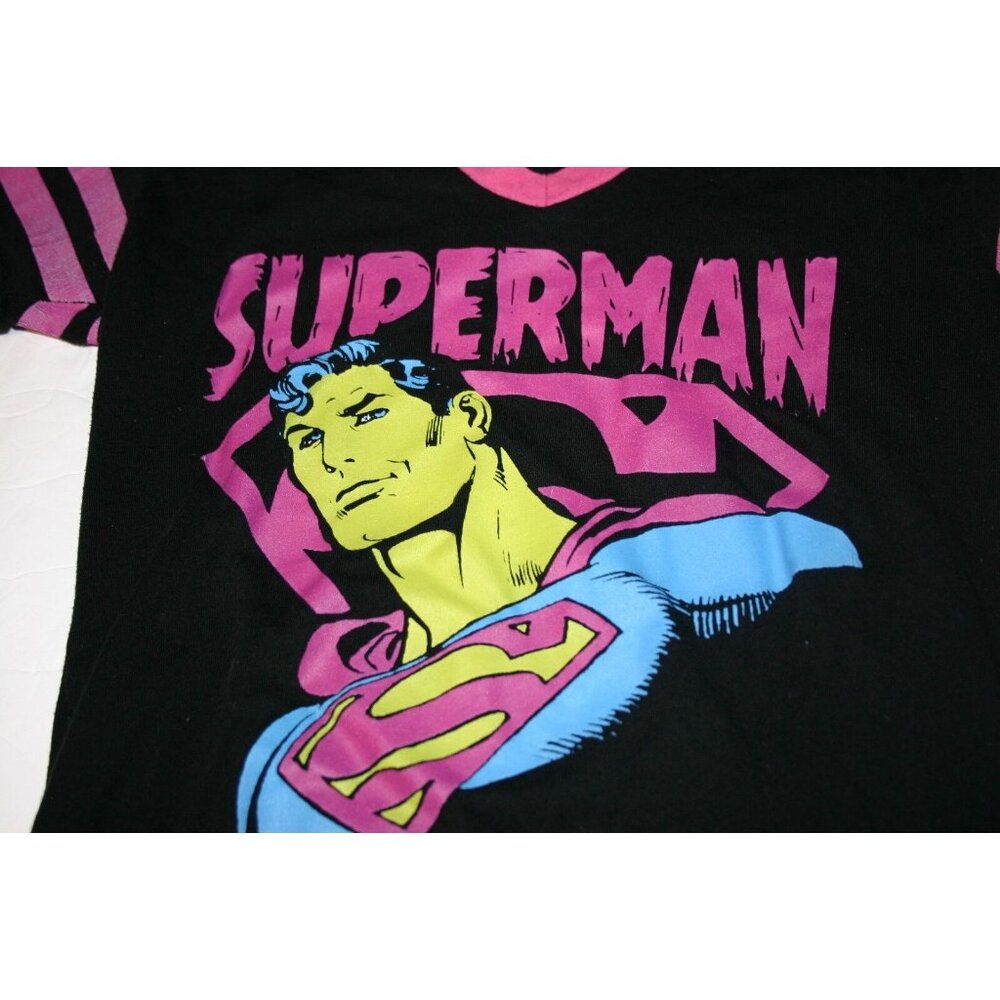 DC Comics Superman shirt black pink girls youth medium - Picture 2 of 6